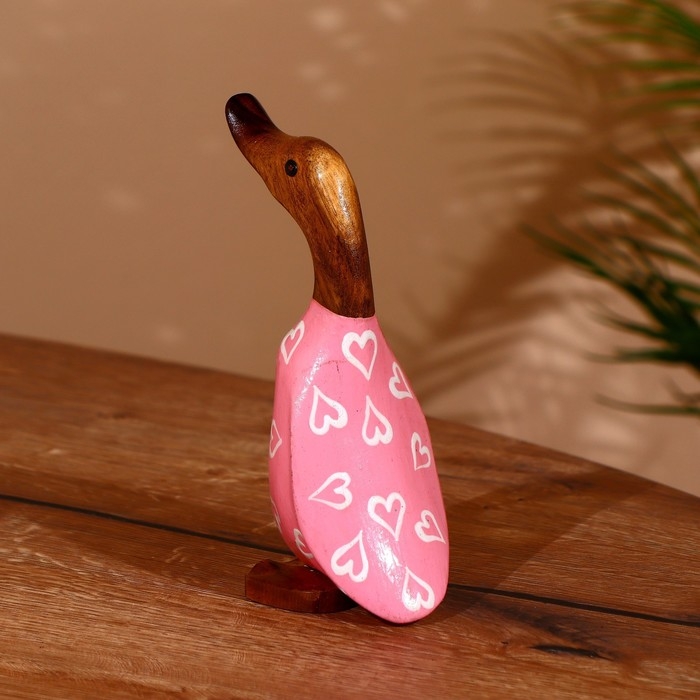 Сувенир Сувенир "Утка в розовом" дерево 20 см