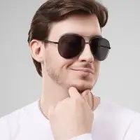 Очки солнцезащитные &laquo;OneSun. Авиаторы&raquo;, UV 400, линза 5.5&times;6.5 см дужка 12 см, ширина 14 см, чёрные