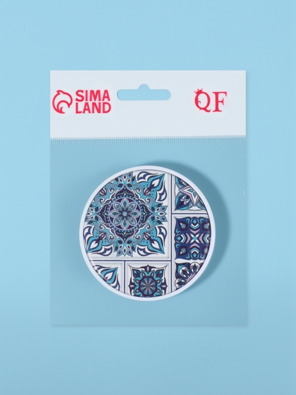 Зеркало складное «Витраж», d = 7,3 см, цвет голубой