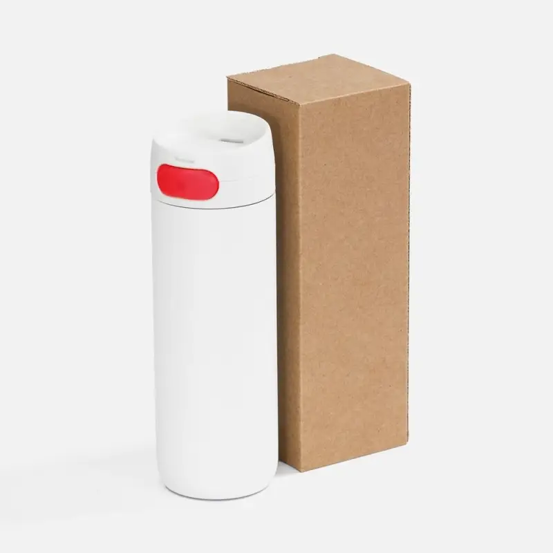 Термостакан X1 с цветной кнопкой, белый с красным