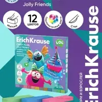 Пластилин 12 цветов ErichKrause Jolly Friends Candy, плавающий, со стеком