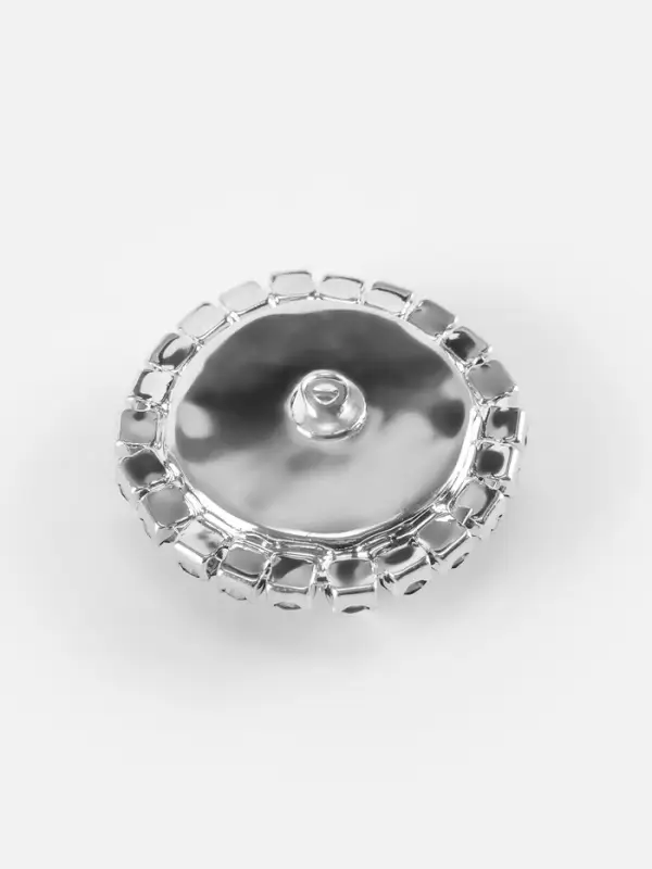 Пуговица декоративная, d=30 мм, цвет серебряный, чёрный