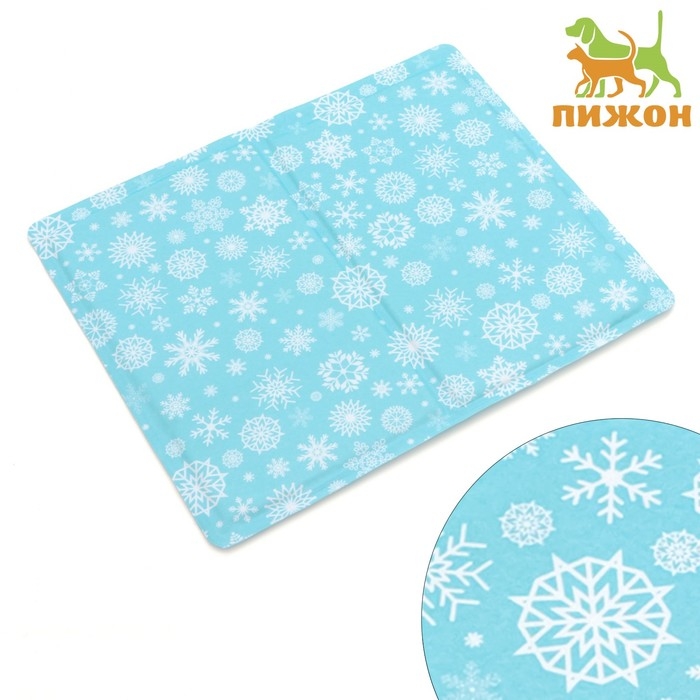 Коврик охлаждающий (гель), 50 х 40 см, снежинки Коврик охлаждающий (гель), 50 х 40 см, снежинки