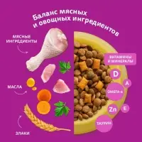 Сухой корм Whiskas для кошек, курица/индейка паштет, подушечки, 13.8 кг