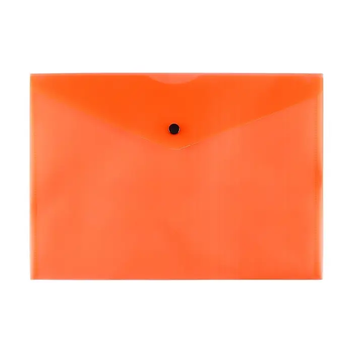 Набор папок-конвертов на кнопке 4 штуки, А4, 180 мкм, Calligrata Neon, полупрозрачные, неоновый МИКС