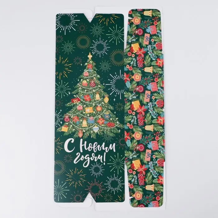 Подарочная коробка - конфета новогодняя складная &laquo;Новогодняя ёлка&raquo;, 14 х 22 х 8 см, Новый год