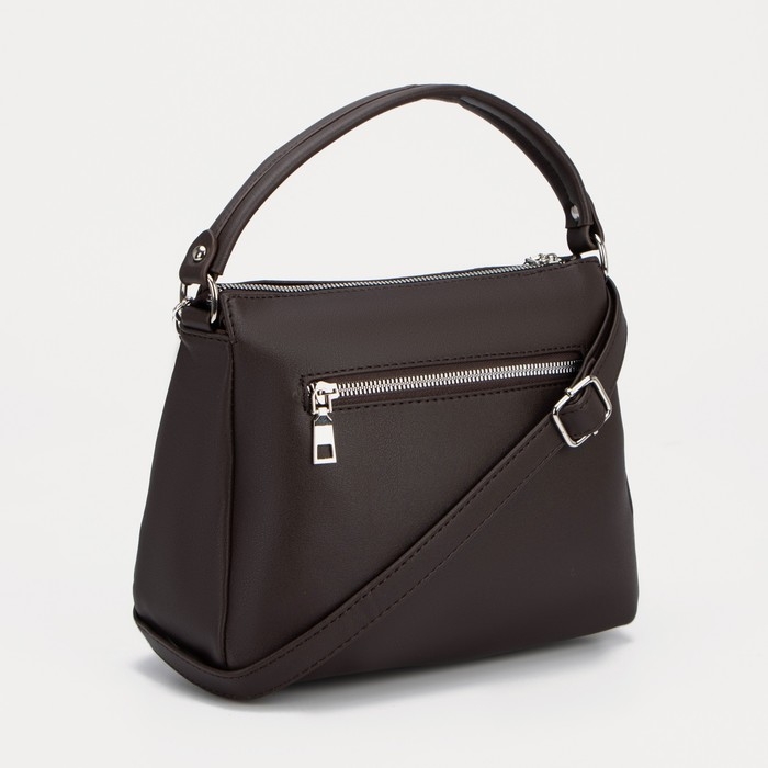 Сумка кросс-боди, отдел на молнии, наружный карман, цвет тёмно-коричневый Сумка кросс-боди, отдел на молнии, наружный карман, цвет тёмно-коричневый