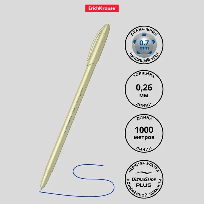 Ручка шариковая ErichKrause Neo Pastel Pearl, перламутровый корпус, игольчатый узел 0.7 мм, чернила синие, длина письма 1000 метров, МИКС Ручка шариковая ErichKrause Neo Pastel Pearl, перламутровый корпус, игольчатый узел 0.7 мм, чернила синие, длина письма 1000 метров, МИКС