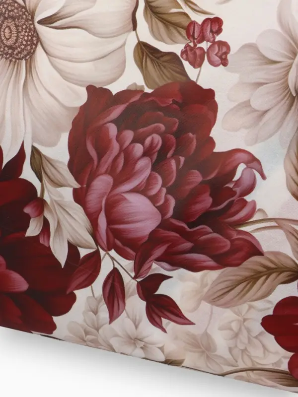 Сумка для покупок &laquo;Пионы&raquo;, многоразовая, бордовая