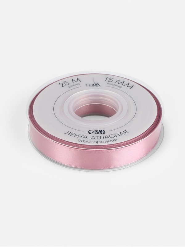 Лента атласная двухсторонняя №165 15мм*25±1м пыльная роза TR Лента атласная двухсторонняя №165 15мм*25±1м пыльная роза TR