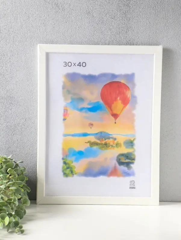 Фоторамка для фото 30&times;40 см, FIBO, мдф, (пластиковый экран), белый
