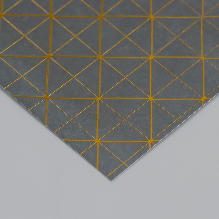 Бумага для скрапбукинга двусторонняя Бумага для скрапбукинга двусторонняя "Версаль и ромбы золото" плотность 180 гр набор 10 шт 15,5х17 с