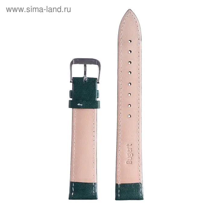 Ремешок для часов "Bugert" 18 мм, натуральная кожа, l=20 см, темно-зеленый