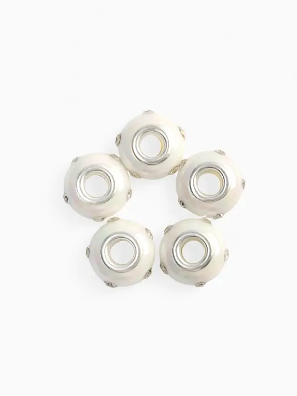 Бусины «Диоды», для творчества, белые в серебре Бусины «Диоды», для творчества, белые в серебре