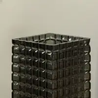 Ваза для цветов &laquo;Валери&raquo;, кубики, 24.5&times;10 см, стекло, серая