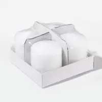 Свечи столбик 6&times;7.5 см, набор 4 шт., белый