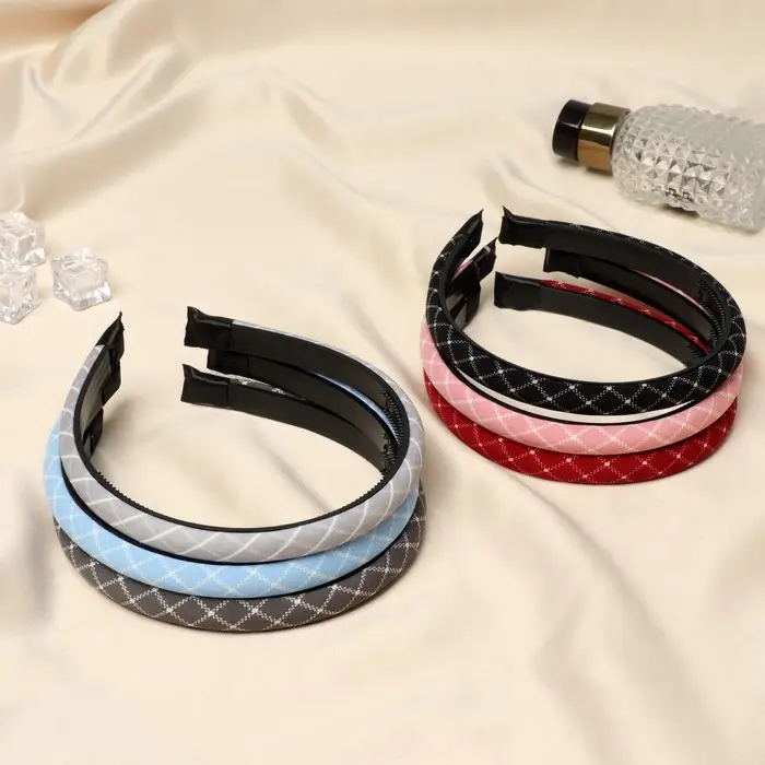 Ободок для волос «Сигрид», клетка, 1.1 см, МИКС Ободок для волос «Сигрид», клетка, 1.1 см, МИКС