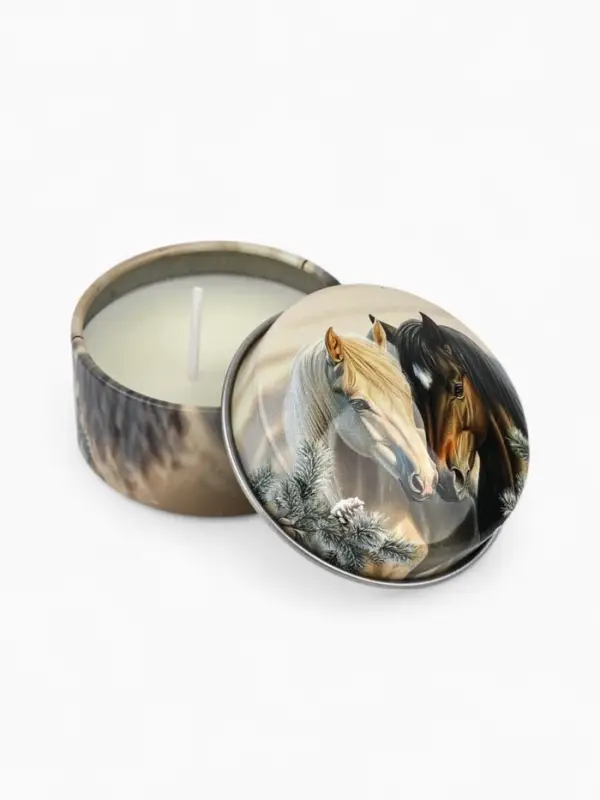 Свеча ароматическая новогодняя в банке «Лошади», аромат еловые ветки, 4.8 см Свеча ароматическая новогодняя в банке «Лошади», аромат еловые ветки, 4.8 см