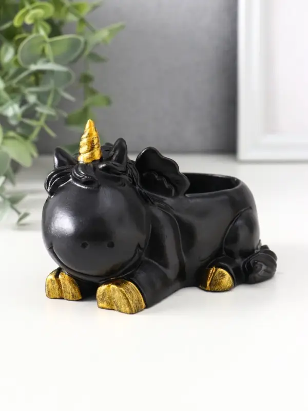 Подставка под мелочей «Единорог», 8×12×9 см, чёрная