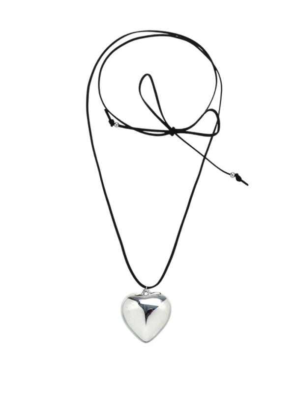 Портупея с кулоном «Сердечко» гладкое, трансформер, цвет серебро, 150 см