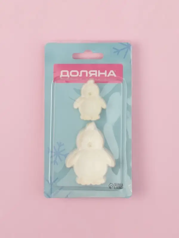 Печати для теста и мастики Доляна &laquo;Пингвин&raquo;, набор 2 шт., пластик, молочные