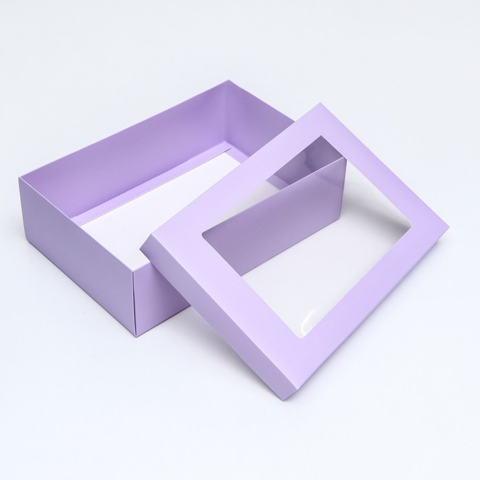 Коробка подарочная складная, упаковка, «Лавандовая», с окном 30 х 20 х 9 см Коробка подарочная складная, упаковка, «Лавандовая», с окном 30 х 20 х 9 см