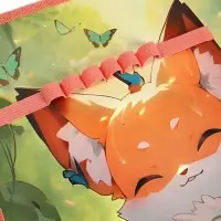 Папка для труда А4 &laquo;Лисята в лесу&raquo;, молния вокруг/откидная планка