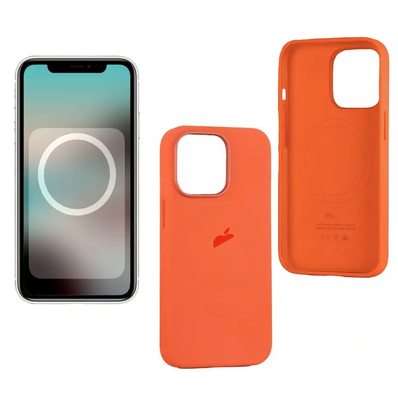 Чехол для iPhone 13 Pro Silicone Case 100% ORG Nectarine (MagSafe + анимация NFC) c LOGO