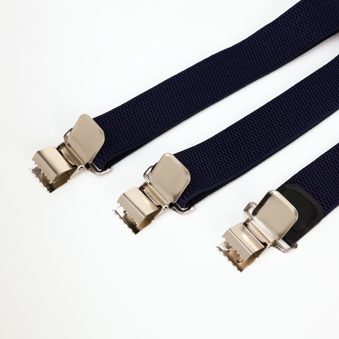 Подтяжки взрослые, ширина 3,8 см, цвет тёмно-синий Подтяжки взрослые, ширина 3,8 см, цвет тёмно-синий