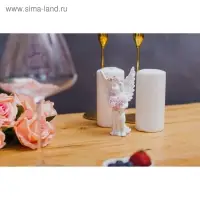 Фигурка полистоун &laquo;Ангел в розовом венке с сердцем из роз&raquo;, 15&times;7.8&times;5.5 см, МИКС