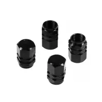 Колпачок на вентиль TORSO, черный, металл набор 4 шт.
