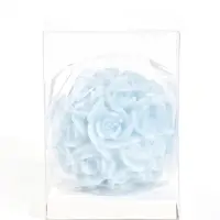 Свеча декоративная "Розочки" 130 гр, 6,5х6,5х6,5 см, 6 ч, голубой