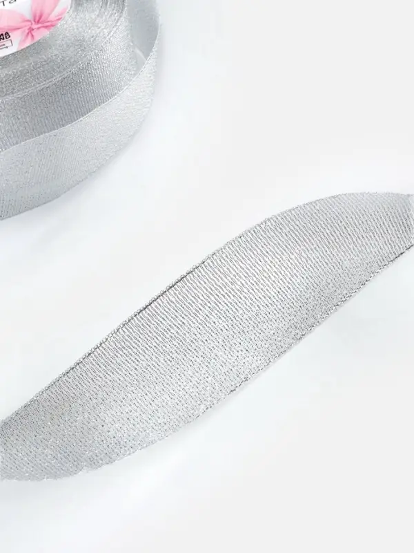 Лента парчовая, 40 мм, 23&plusmn;1 м, цвет серебряный