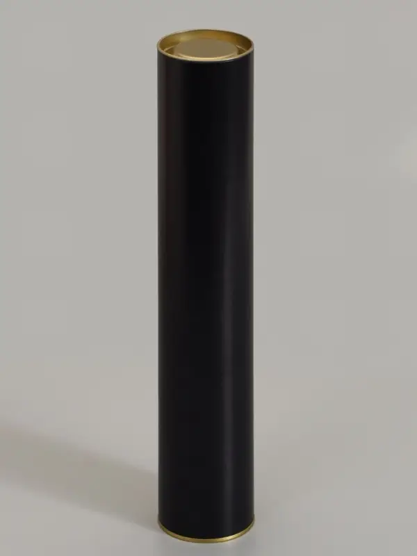 Тубус 63&times;350 мм (330 мм внутр. высота), под футболку, черная, картон, металлическая крышка