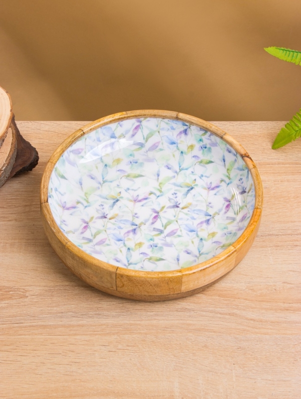 Блюдо "Оттенки сирени" дерево манго 25,5х25,5х6 см