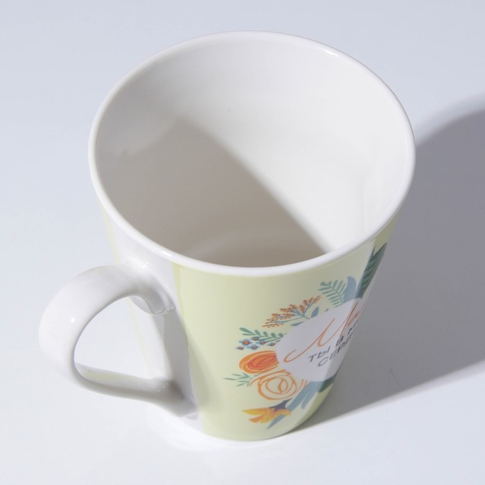 Кружка керамическая керамическая «Мама, ты в моём сердце», 300 мл, цвет зелёный