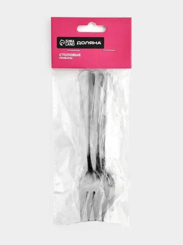 Набор вилок десертных Доляна, длина 14.2 см, толщина 2.2 мм, 410 сталь, 3 шт., нержавеющая сталь