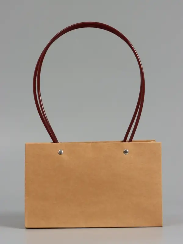 Сумка для цветов влагостойкая, крафт, 22x10.5x13.5 см