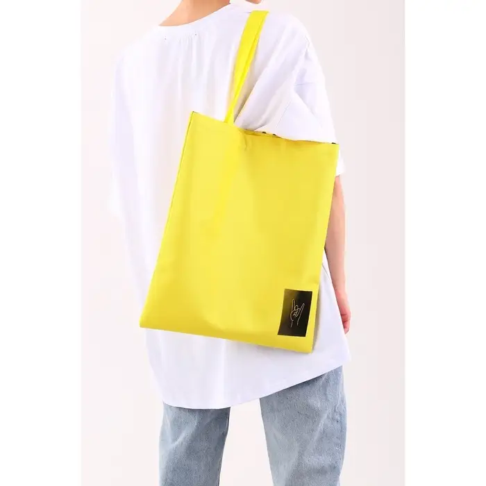 Сумка шопер Peace, желтая Сумка шопер Peace, желтая