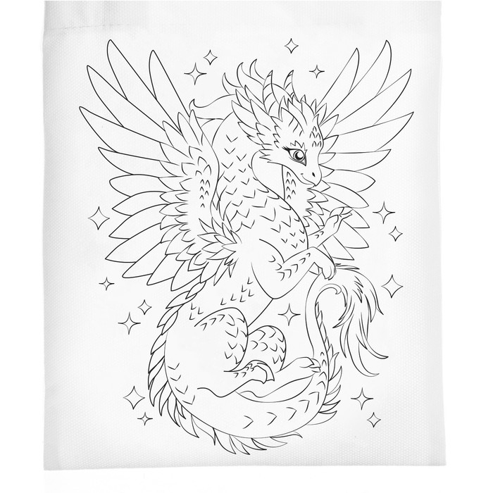 Сумка-шопер, раскраска «Дракон, фэнтези» Сумка-шопер, раскраска «Дракон, фэнтези»