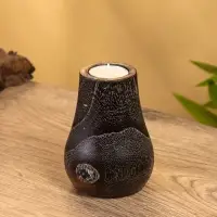 Подсвечник, d=4 см, 9&times;9&times;12 см, дерево джати, тёмно-коричневый
