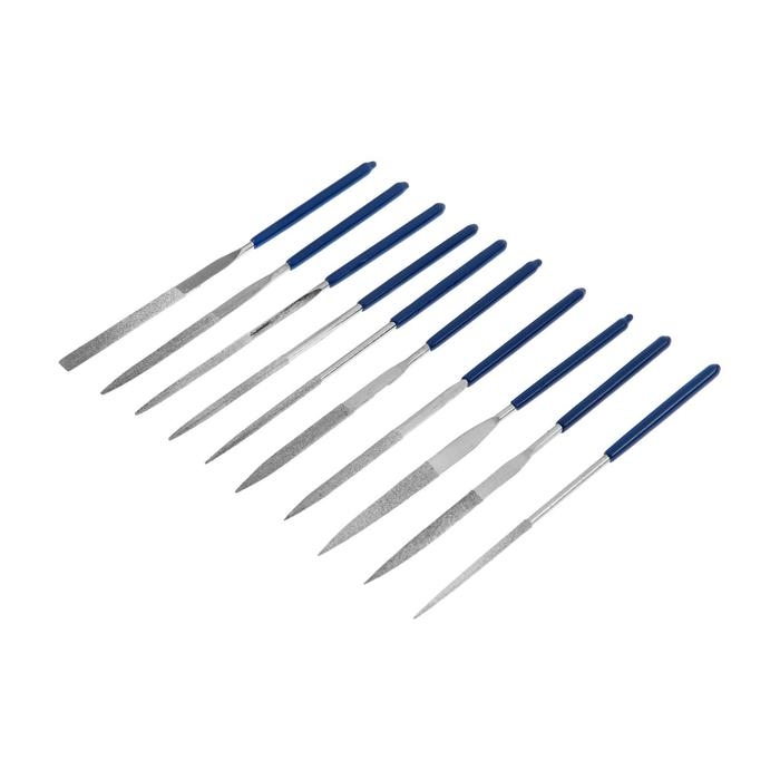 Набор надфилей алмазных ТУНДРА, обрезиненные рукоятки, 50 х 140 х 3 мм, 10 шт. Набор надфилей алмазных ТУНДРА, обрезиненные рукоятки, 50 х 140 х 3 мм, 10 шт.