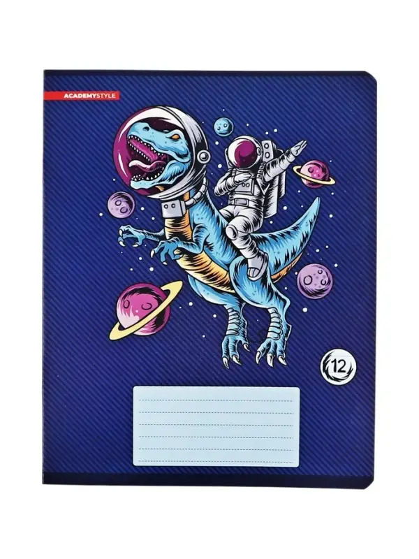Тетрадь 12 листов, в линейку &laquo;Космическое приключение&raquo;, мелованный картон, МИКС