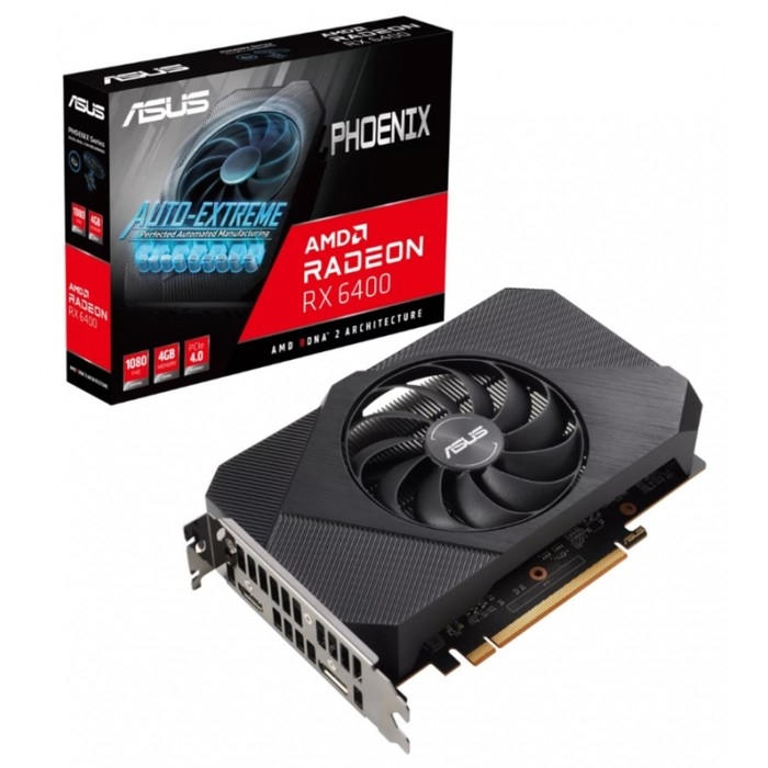 Видеокарта ASUS PH-RX6400-4G, AMD RADEON 4 Гб, 64bit, GDDR6, HDMI, DP Видеокарта ASUS PH-RX6400-4G, AMD RADEON 4 Гб, 64bit, GDDR6, HDMI, DP