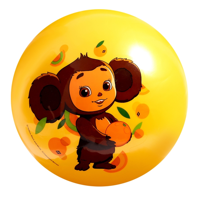 Мяч детский «Чебурашка», с наклейкой, d=23 см, полноцветный Мяч детский «Чебурашка», с наклейкой, d=23 см, полноцветный