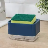 Дозатор для моющего средства с подставкой для губки, 250 мл, губка в комплекте, цвет синий Дозатор для моющего средства с подставкой для губки, 250 мл, губка в комплекте, цвет синий