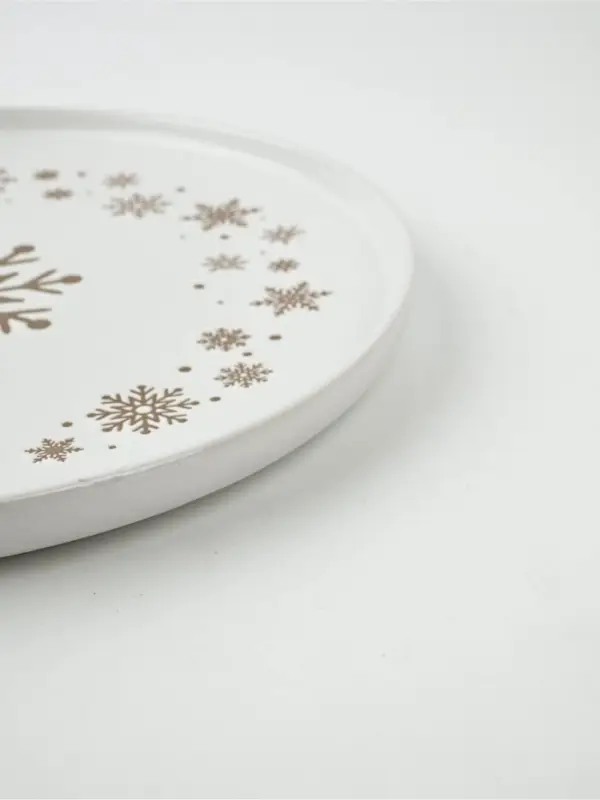 Тарелка новогодняя плоская &laquo;Снежная сказка&raquo;, d=21.7 см, ручная работа