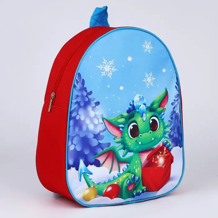 Рюкзак детский новогодний «Дракончик в лесу», 30 х 25 см