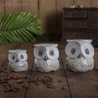 Сувенирный набор дерево "Совы серые пятнистые" 6х19х8 см Сувенирный набор дерево "Совы серые пятнистые" 6х19х8 см