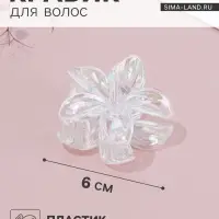 Крабик для волос &laquo;Бриса&raquo;, 6 см, прозрачный перламутр